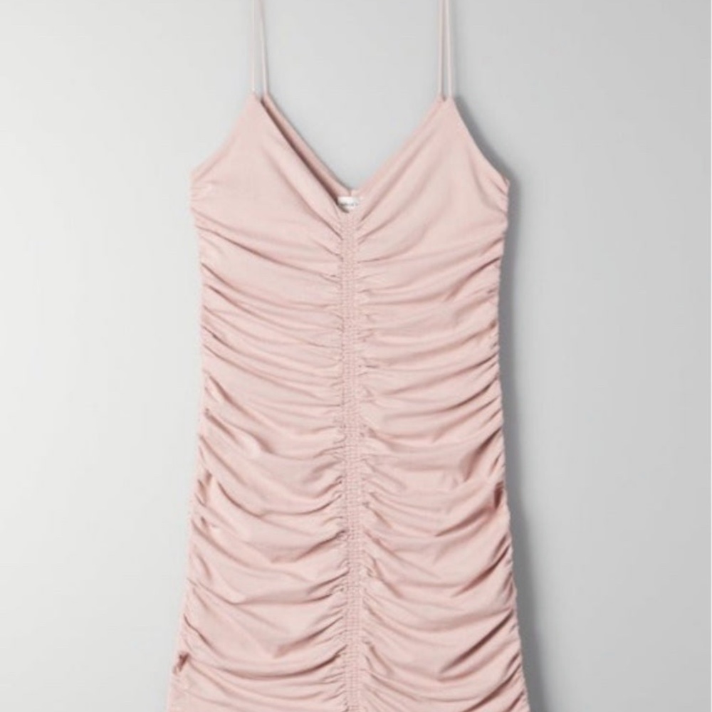 NWT Aritzia Wilfred free tiny ruched dress small